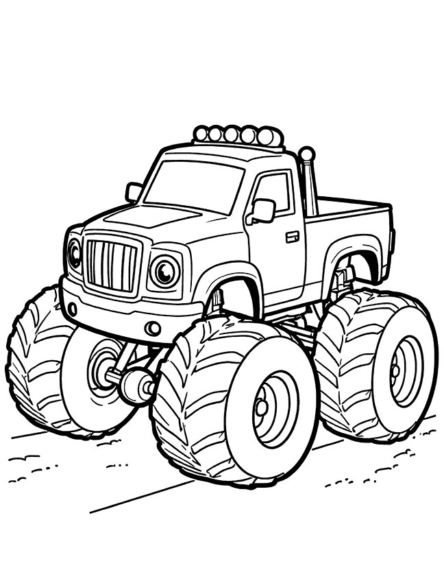 Cartoon monster truck coloring page Cartoon monster truck coloring page